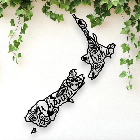 Whanau Aroha New Zealand Map Whimsic 