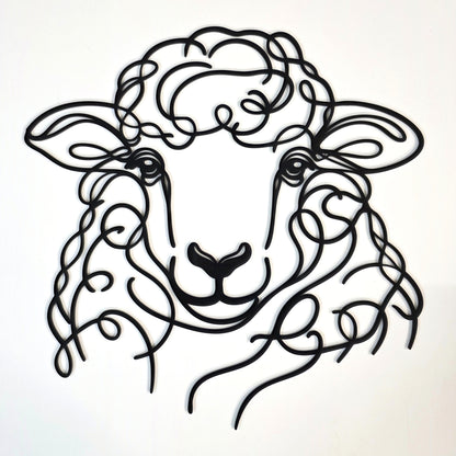 Line Art Sheep Head Décor