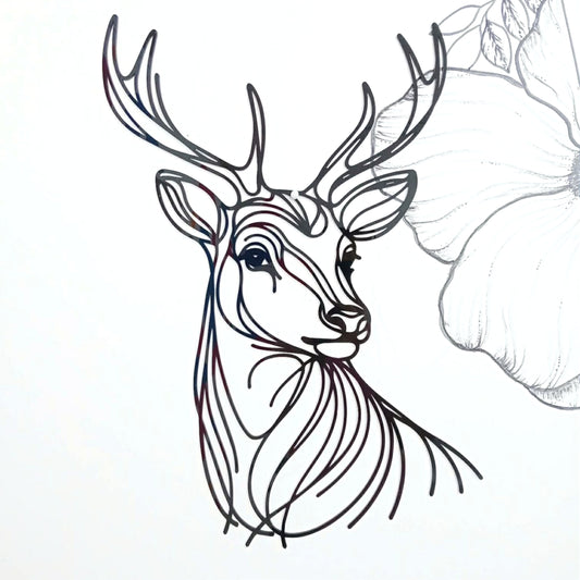 Line Art Deer Décor