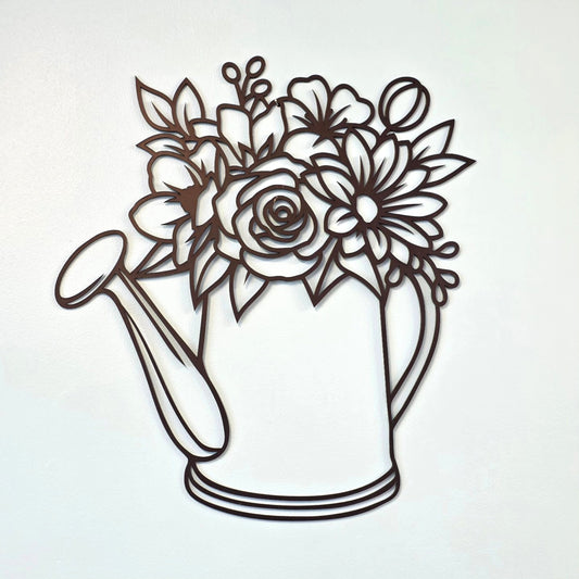 Floral Watering Can Wall Art