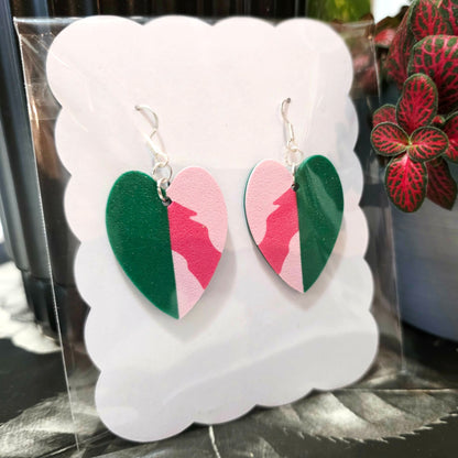 Philodendron Pink Princess Earrings