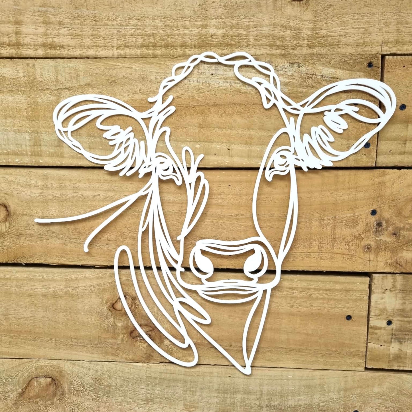 Line Art Cow Head Décor