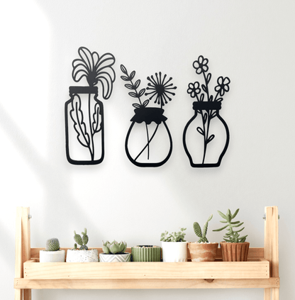 Wildflower Jars Wall Art Set Whimsic 