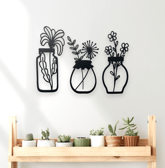 Wildflower Jars Wall Art Set Whimsic 