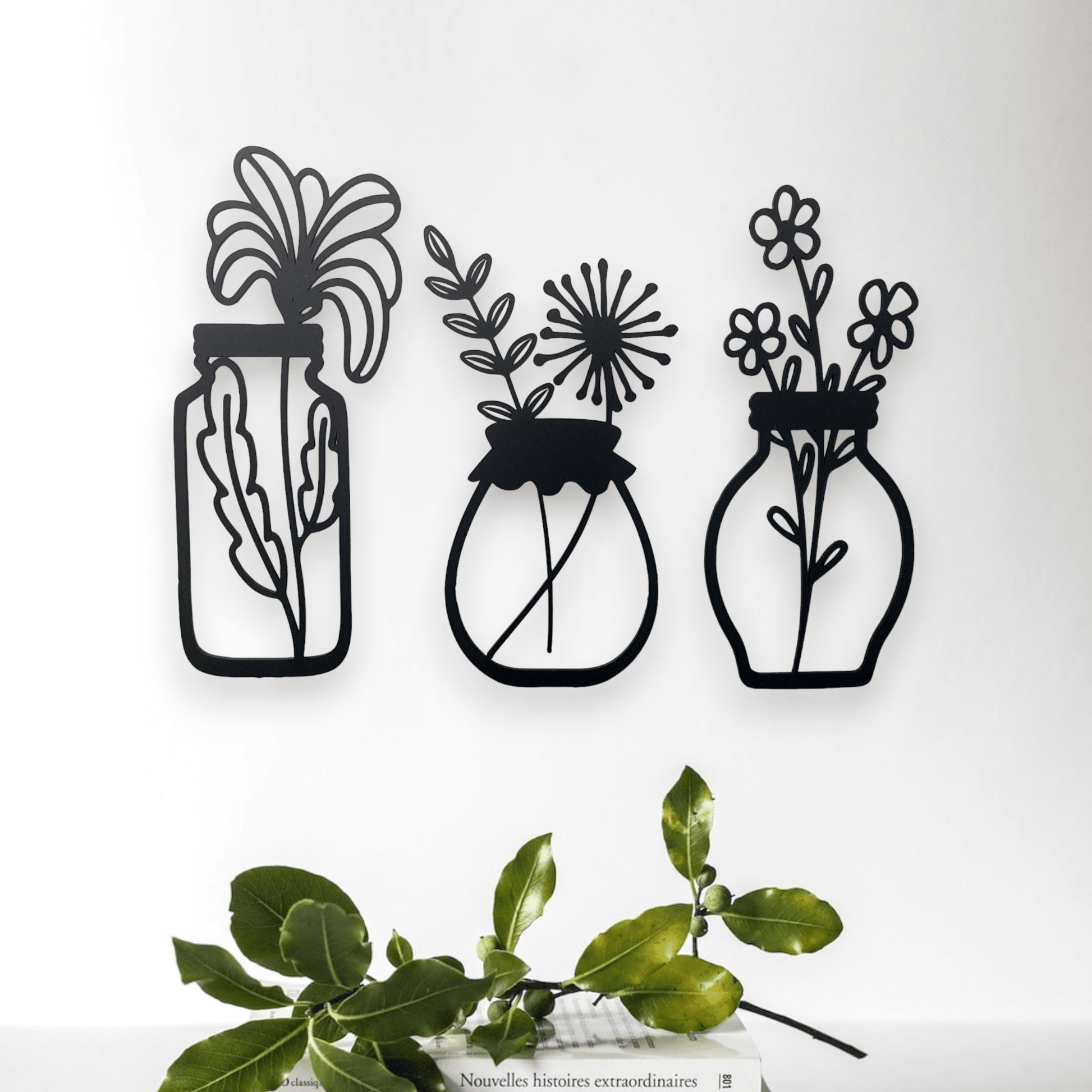 Wildflower Jars Wall Art Set Whimsic 