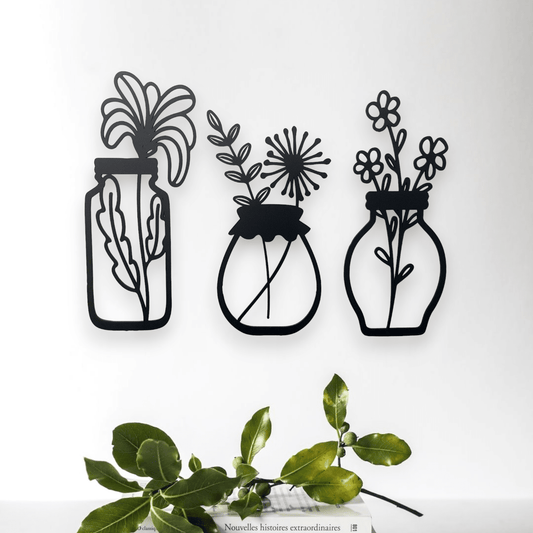 Wildflower Jars Wall Art Set Whimsic 