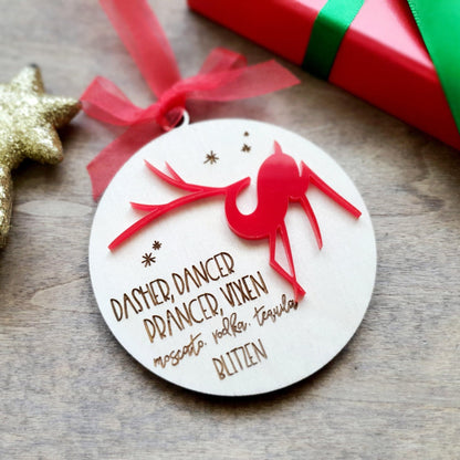 Witty Reindeer Ornament Whimsic 
