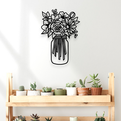 Floral Mason Jar Wall Art