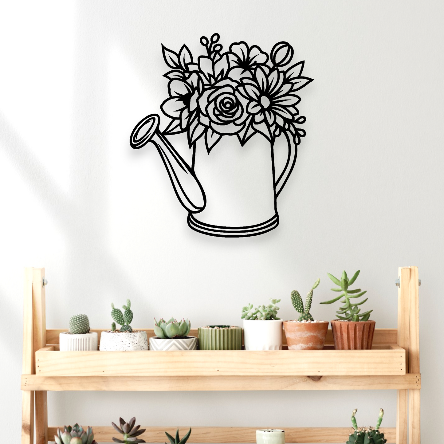 Floral Watering Can Wall Art