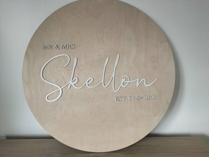Large Personalised Wedding Round - Whimsic