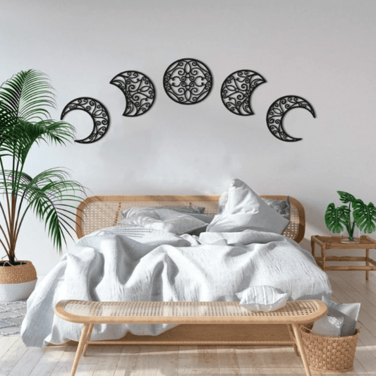 Bohemian Moon Phases Wall Art Set Whimsic 