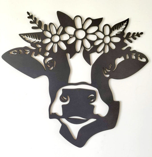 Floral Cow Wall Décor Whimsic 