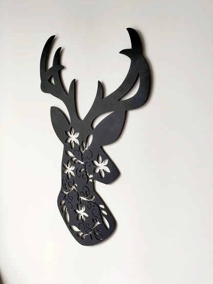 Floral Deer Wall Décor Whimsic 