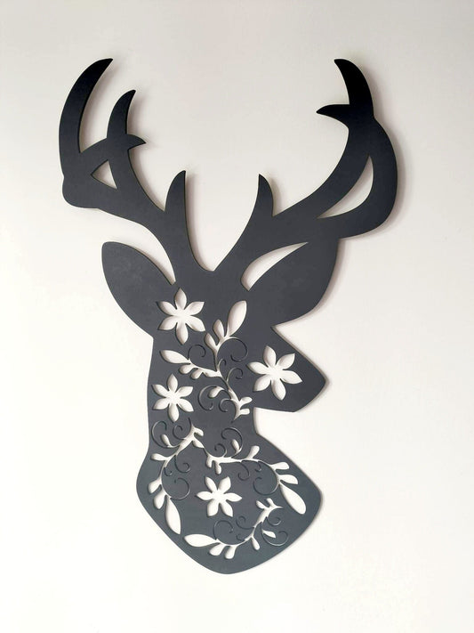 Floral Deer Wall Décor Whimsic 