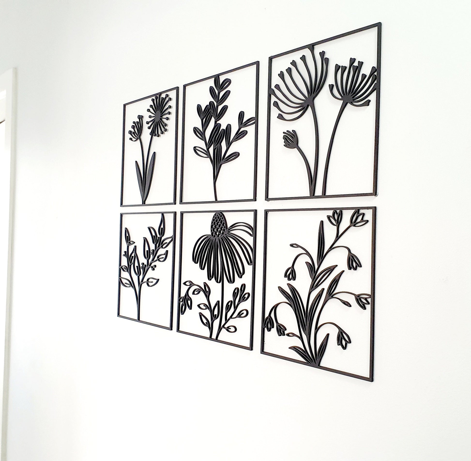 Floral Tile Wall Art Set Whimsic 