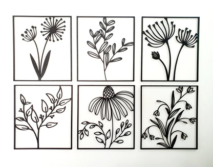 Floral Tile Wall Art Set Whimsic 