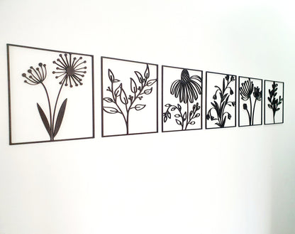 Floral Tile Wall Art Set Whimsic 