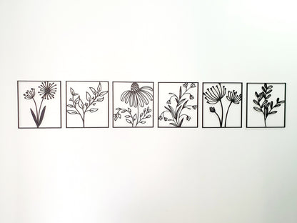 Floral Tile Wall Art Set Whimsic 