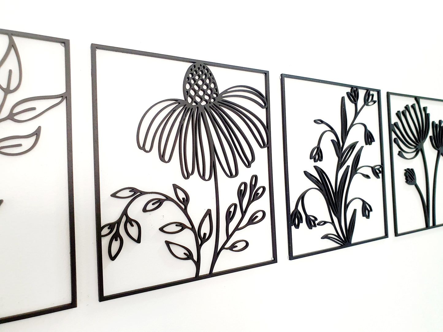 Floral Tile Wall Art Set Whimsic 