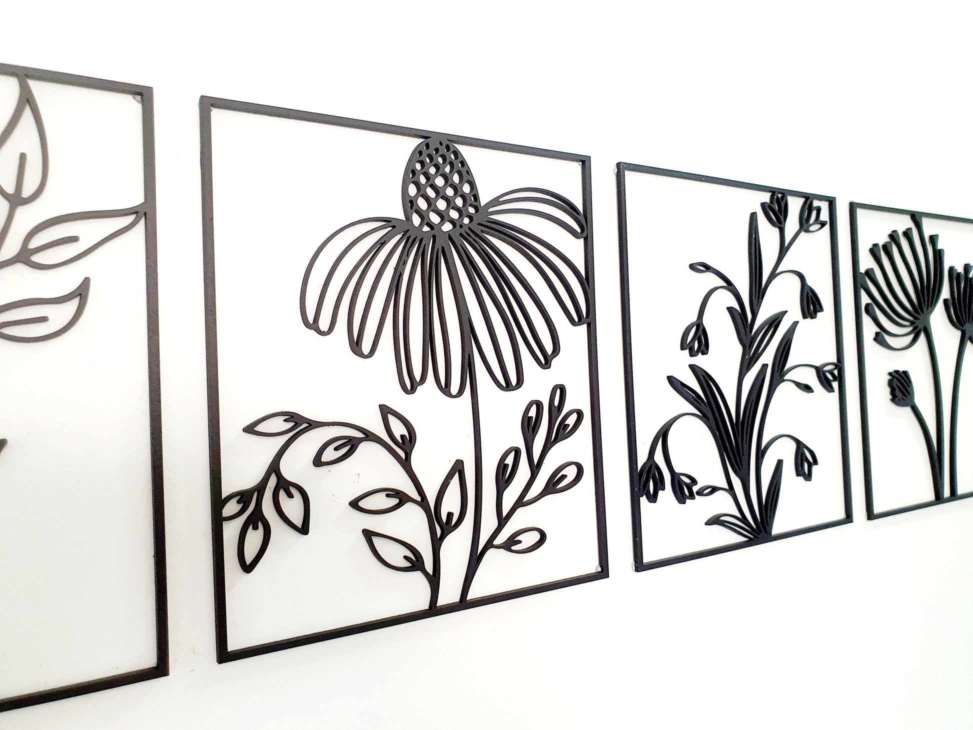Floral Tile Wall Art Set Whimsic 
