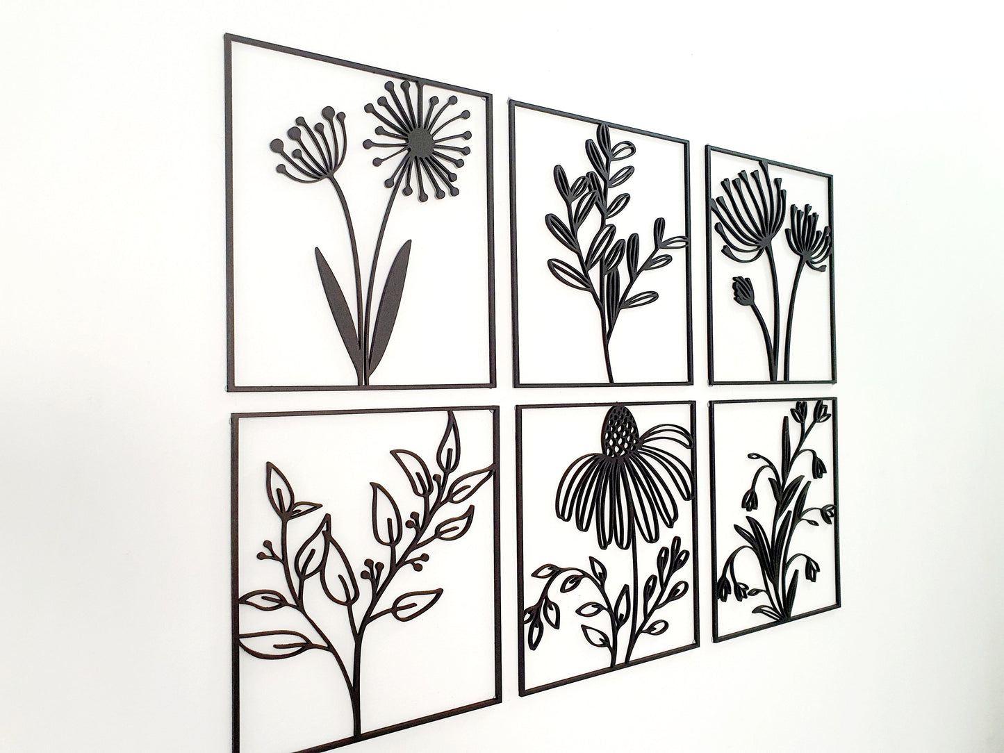 Floral Tile Wall Art Set Whimsic 
