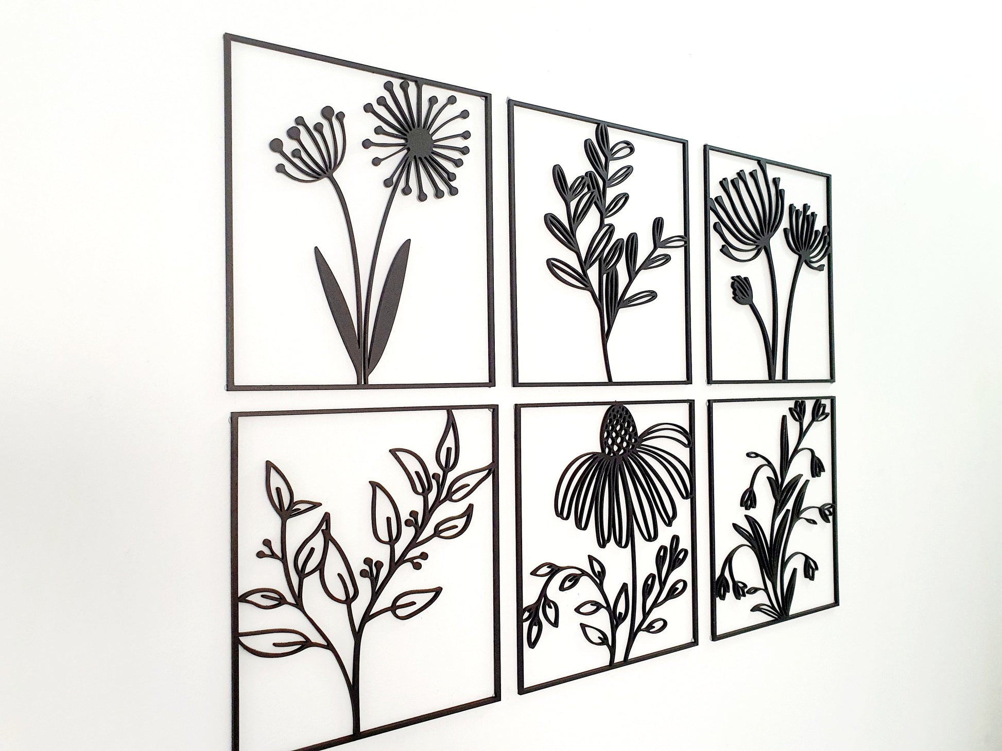 Floral Tile Wall Art Set Whimsic 