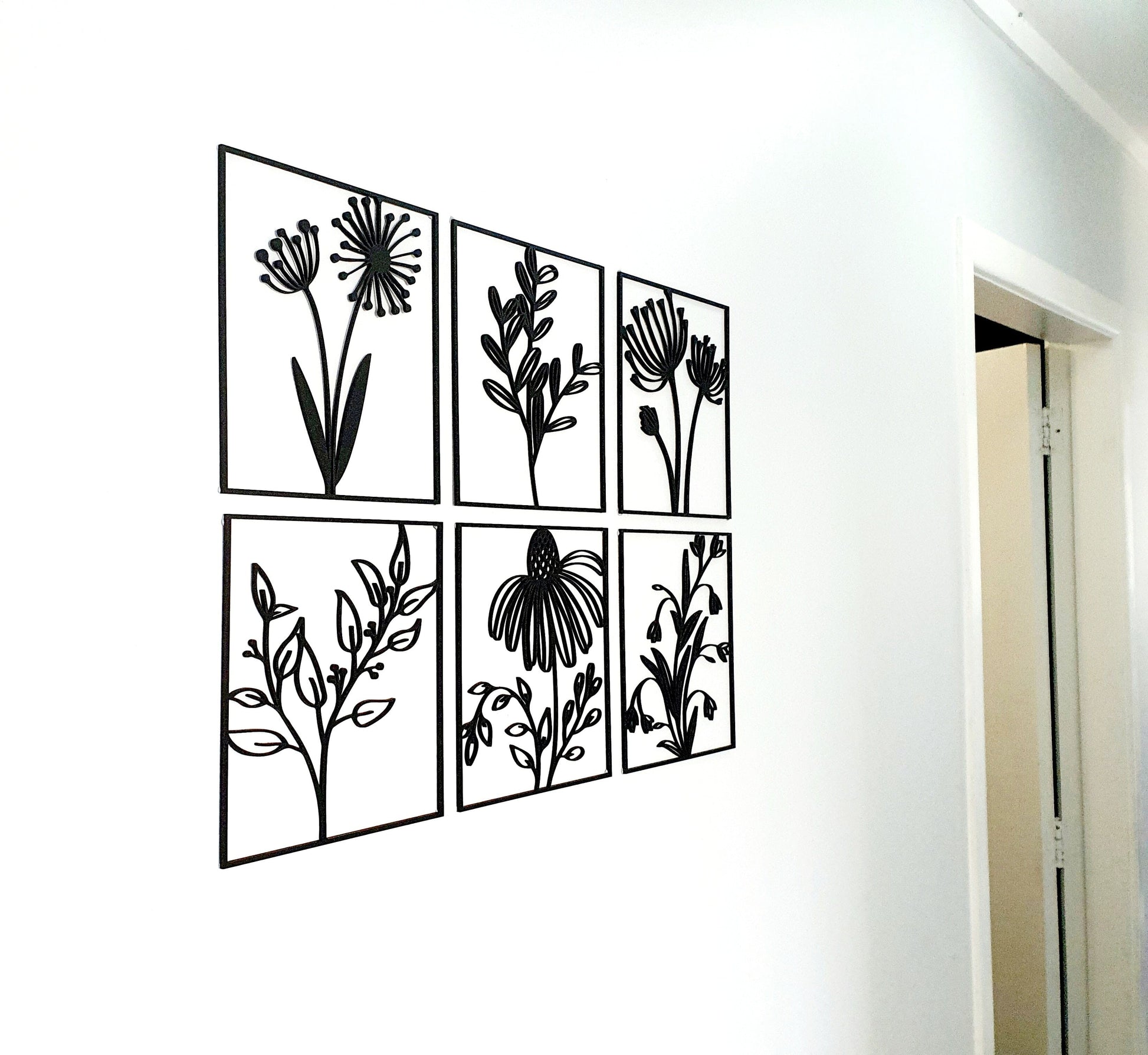 Floral Tile Wall Art Set Whimsic 