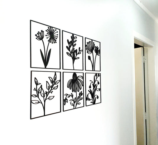 Floral Tile Wall Art Set Whimsic 
