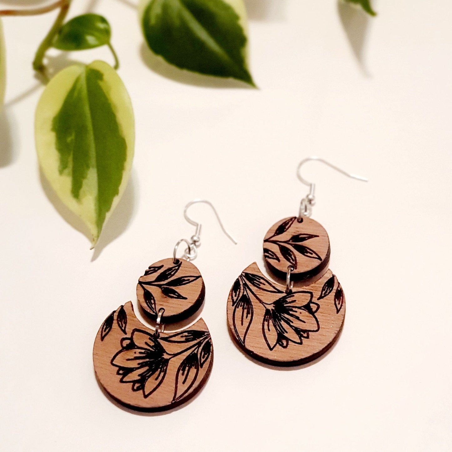 Floral Two-Piece Earrings Whimsic 