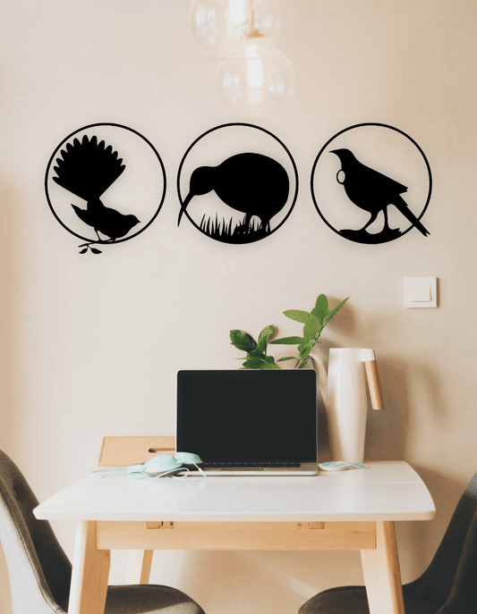 NZ Native Birds Wall Art Set Whimsic 