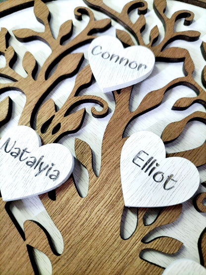 Additional Hearts - Personalised Family Tree