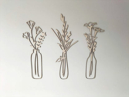 Vase Flowers Wall Art Set