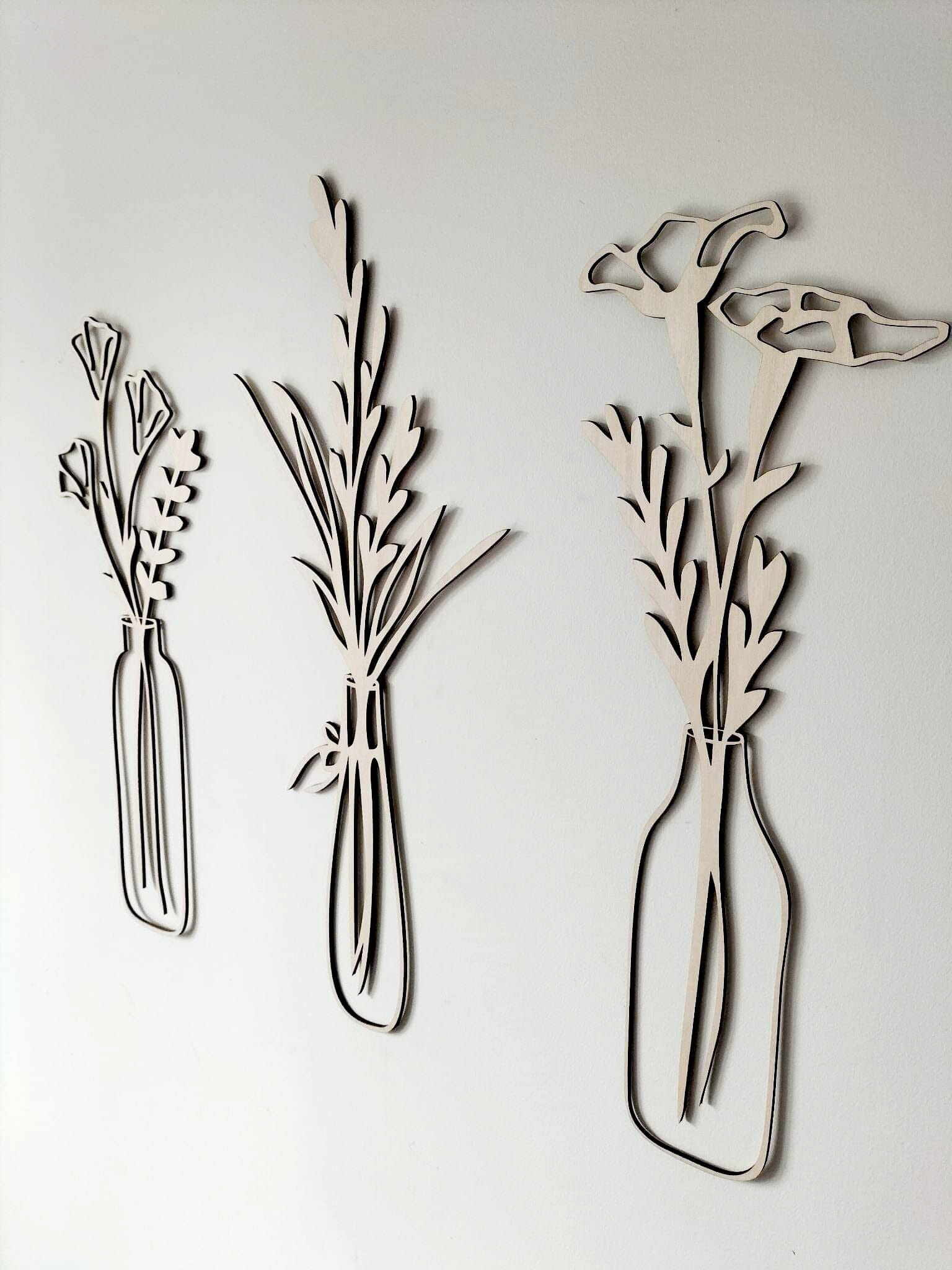 Vase Flowers Wall Art Set Whimsic 