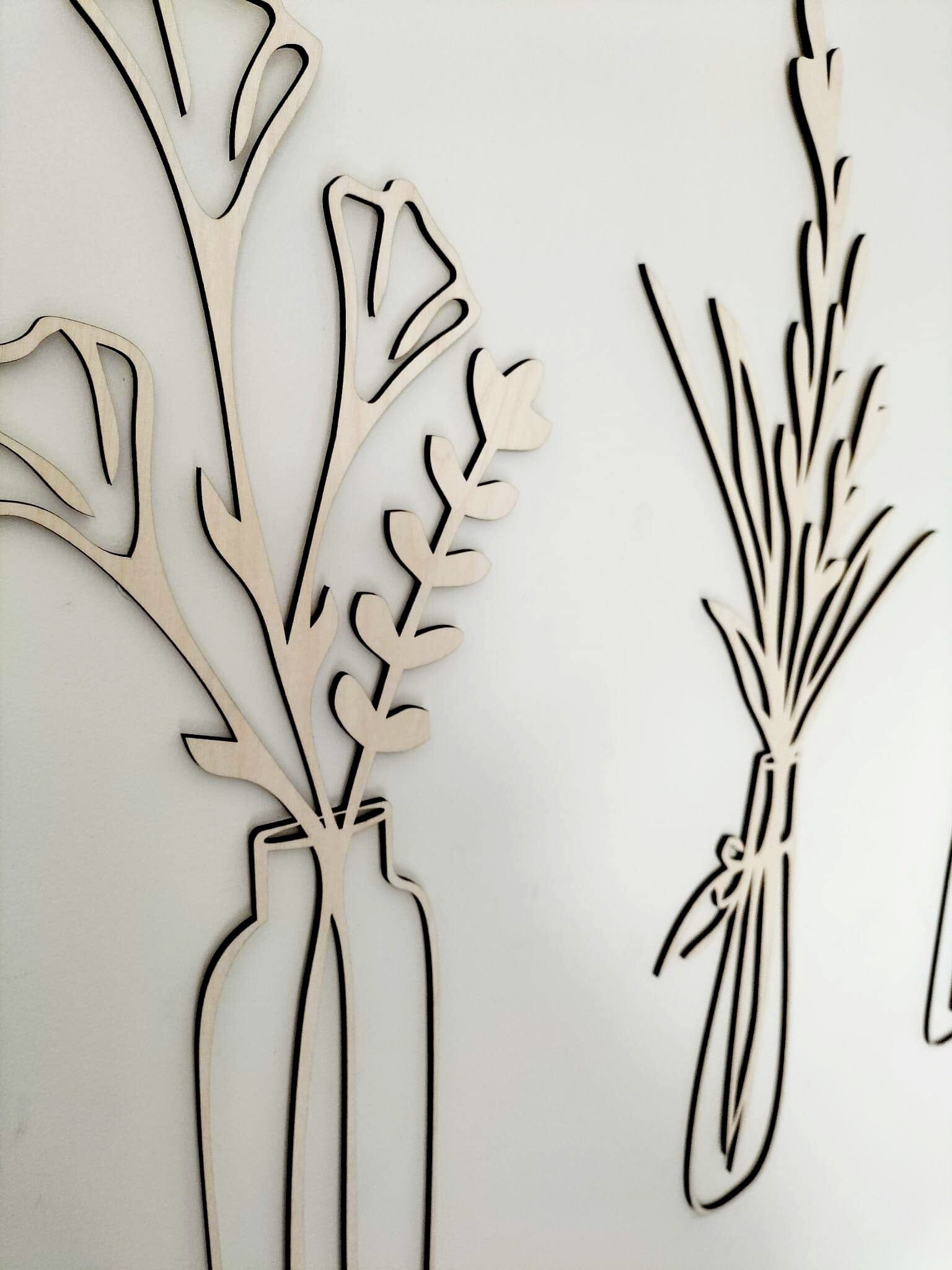 Vase Flowers Wall Art Set Whimsic 