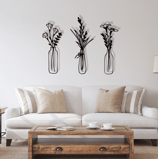 Vase Flowers Wall Art Set Whimsic 