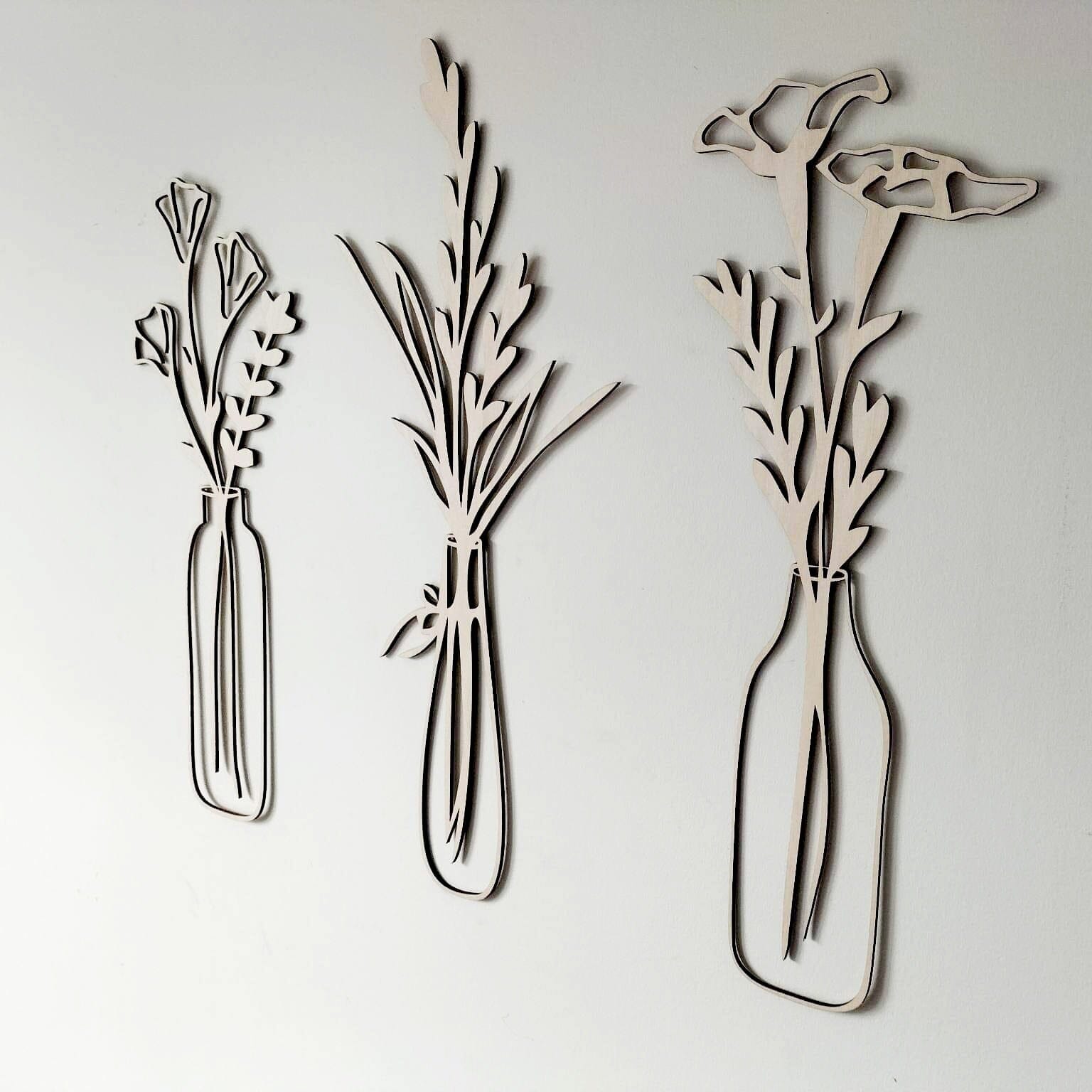 Vase Flowers Wall Art Set Whimsic 
