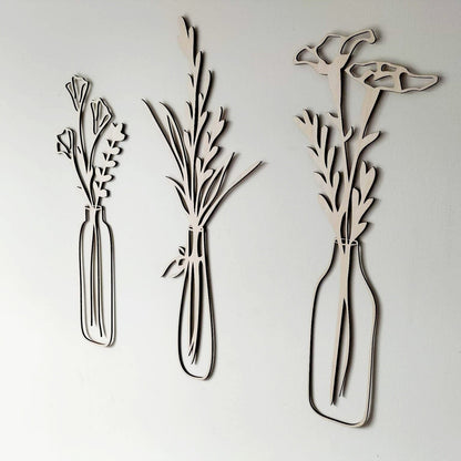 Vase Flowers Wall Art Set Whimsic 