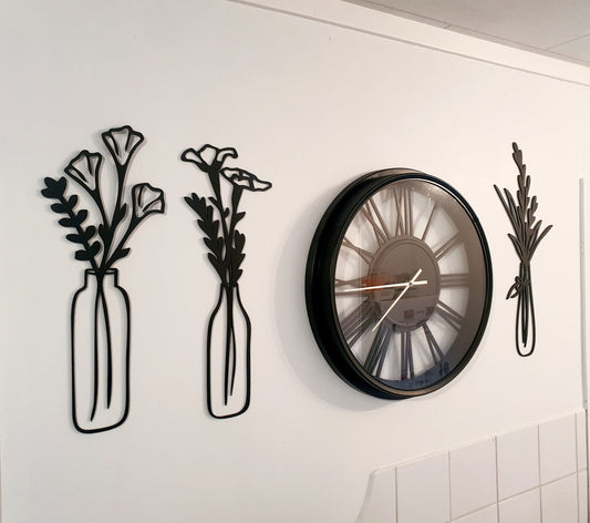 Vase Flowers Wall Art Set Whimsic 