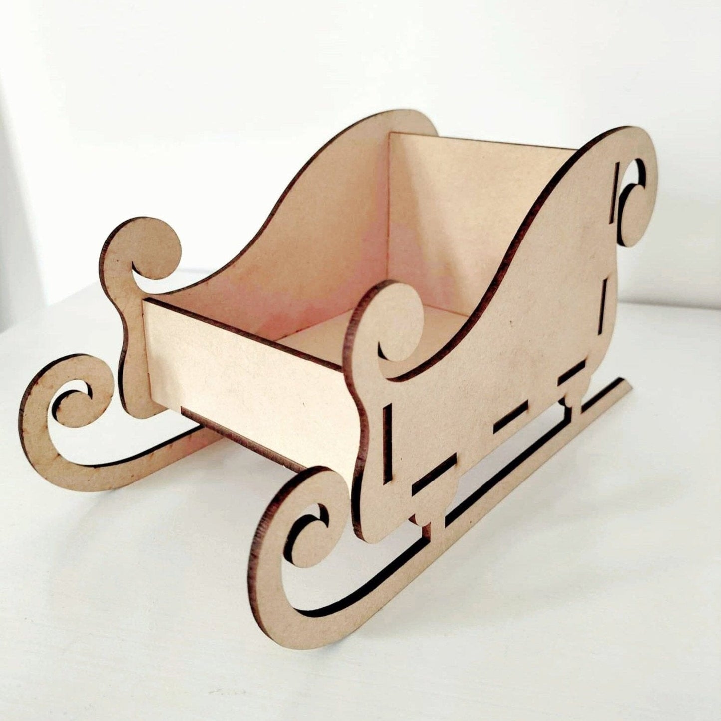 Wooden Christmas Gift Sleigh Present Holder Whimsic 